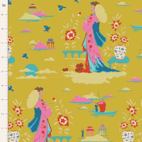 Tilda Patchwork Stoff Baumwolle - Bloomsville Garden Vista Light Corn